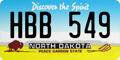 ND license plate HBB549