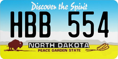 ND license plate HBB554