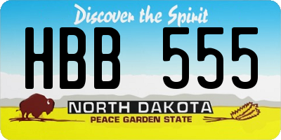 ND license plate HBB555