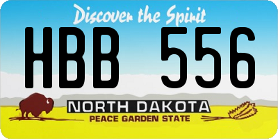 ND license plate HBB556