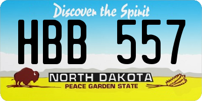 ND license plate HBB557