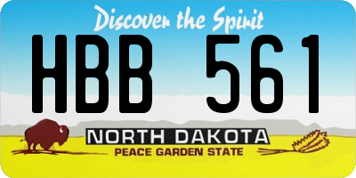 ND license plate HBB561