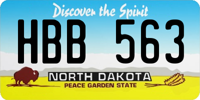 ND license plate HBB563