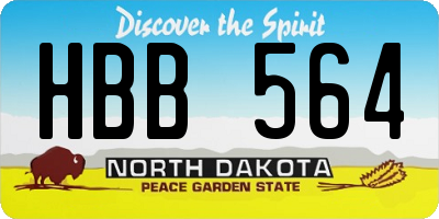 ND license plate HBB564