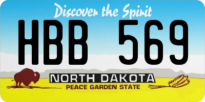 ND license plate HBB569