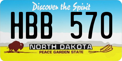 ND license plate HBB570