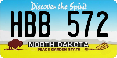 ND license plate HBB572