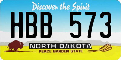 ND license plate HBB573