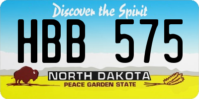 ND license plate HBB575