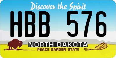 ND license plate HBB576