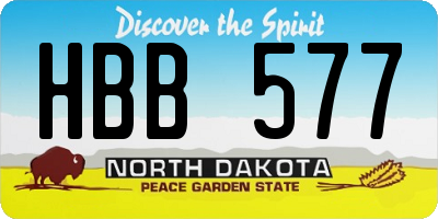 ND license plate HBB577