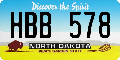 ND license plate HBB578