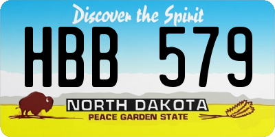 ND license plate HBB579