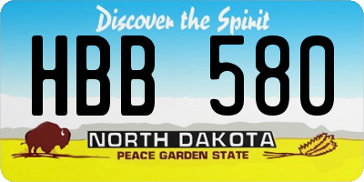 ND license plate HBB580