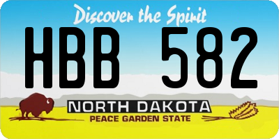 ND license plate HBB582