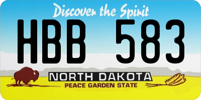 ND license plate HBB583