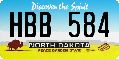 ND license plate HBB584