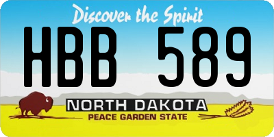 ND license plate HBB589