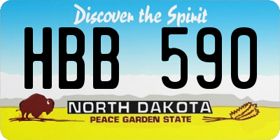 ND license plate HBB590