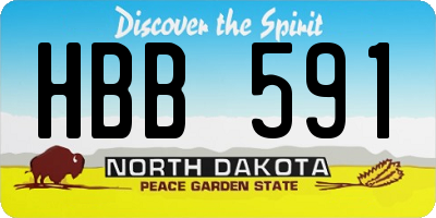 ND license plate HBB591