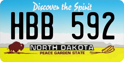 ND license plate HBB592