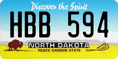 ND license plate HBB594