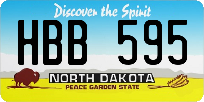 ND license plate HBB595