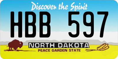 ND license plate HBB597