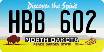 ND license plate HBB602