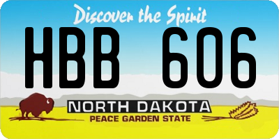 ND license plate HBB606