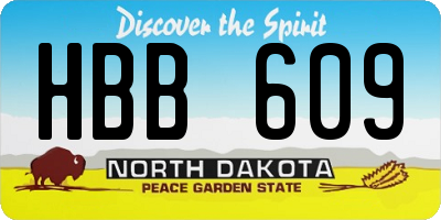 ND license plate HBB609