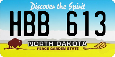 ND license plate HBB613