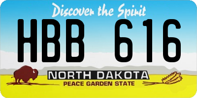 ND license plate HBB616