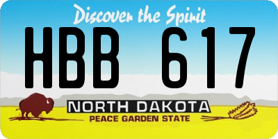 ND license plate HBB617