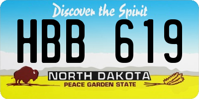 ND license plate HBB619