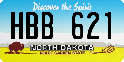 ND license plate HBB621