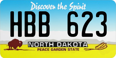 ND license plate HBB623