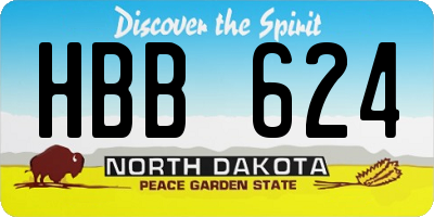 ND license plate HBB624