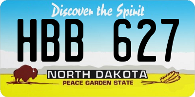 ND license plate HBB627