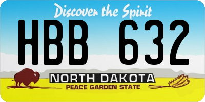 ND license plate HBB632