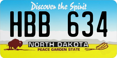 ND license plate HBB634