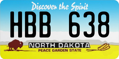 ND license plate HBB638