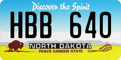 ND license plate HBB640