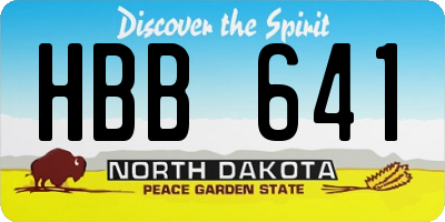 ND license plate HBB641