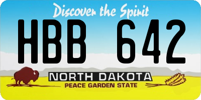 ND license plate HBB642