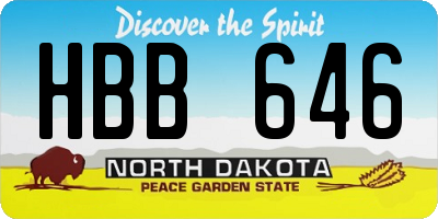 ND license plate HBB646