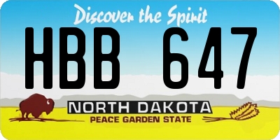 ND license plate HBB647