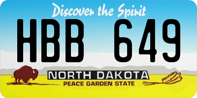 ND license plate HBB649