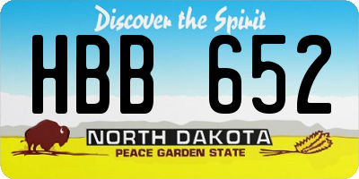 ND license plate HBB652