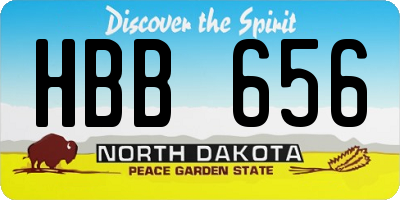 ND license plate HBB656